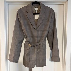 H&M belted Plaid Women's Blazer